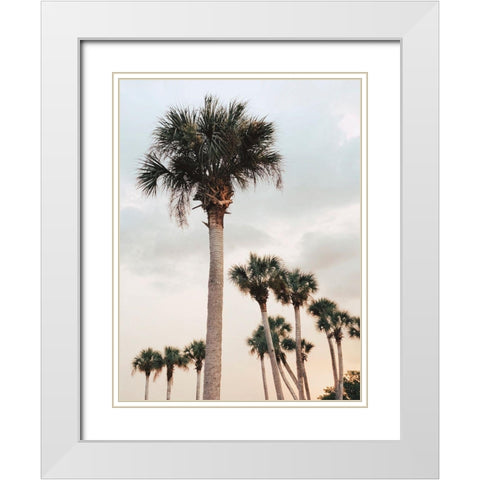 Tall Palms  White Modern Wood Framed Art Print with Double Matting by Joy, Olivia