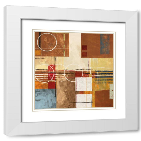 Blue Liner White Modern Wood Framed Art Print with Double Matting by Chuqui, Olga