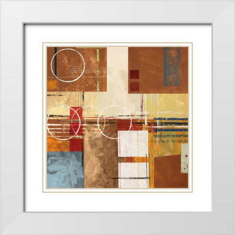 Blue Liner White Modern Wood Framed Art Print with Double Matting by Chuqui, Olga