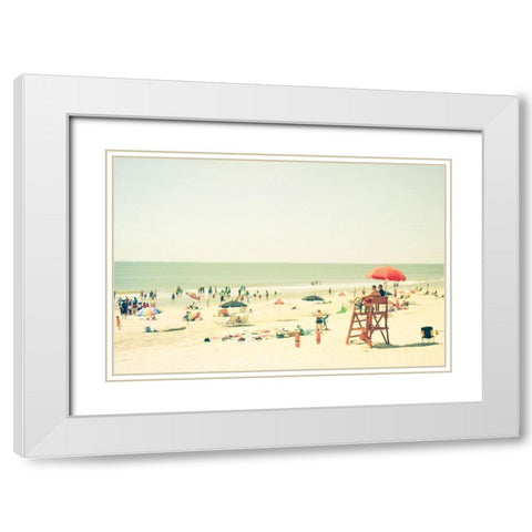 Blue Skies White Modern Wood Framed Art Print with Double Matting by Joy, Olivia