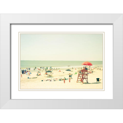 Blue Skies White Modern Wood Framed Art Print with Double Matting by Joy, Olivia