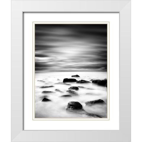 Rocky Rhythm White Modern Wood Framed Art Print with Double Matting by Maia, Jorge