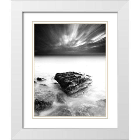 To Infinity White Modern Wood Framed Art Print with Double Matting by Maia, Jorge