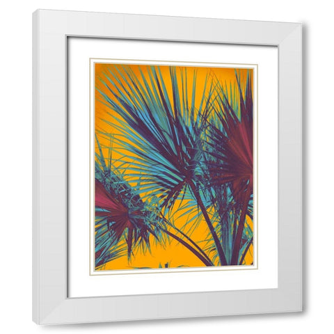 Palms Shadows White Modern Wood Framed Art Print with Double Matting by Orlov, Irena