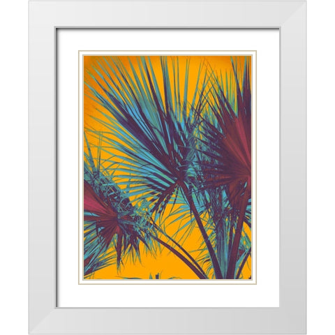 Palms Shadows White Modern Wood Framed Art Print with Double Matting by Orlov, Irena