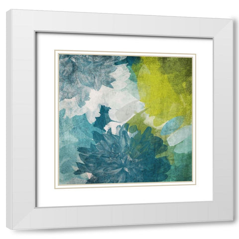 Blue and Green Inspiration I  White Modern Wood Framed Art Print with Double Matting by Orlov, Irena