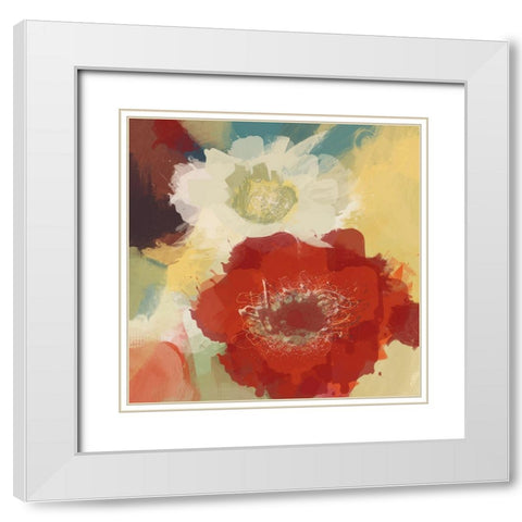 Blooming Flowers White Modern Wood Framed Art Print with Double Matting by Orlov, Irena