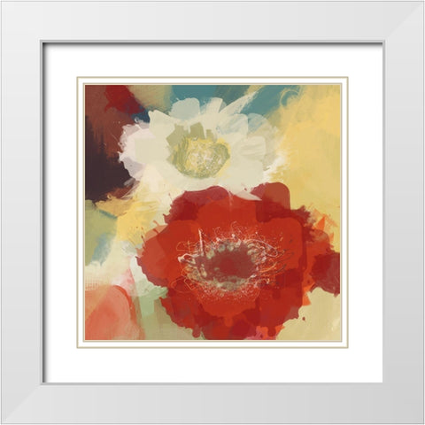 Blooming Flowers White Modern Wood Framed Art Print with Double Matting by Orlov, Irena