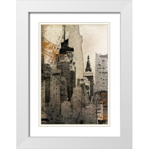 New York Local White Modern Wood Framed Art Print with Double Matting by Orlov, Irena