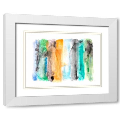 Across the Bay White Modern Wood Framed Art Print with Double Matting by Orlov, Irena