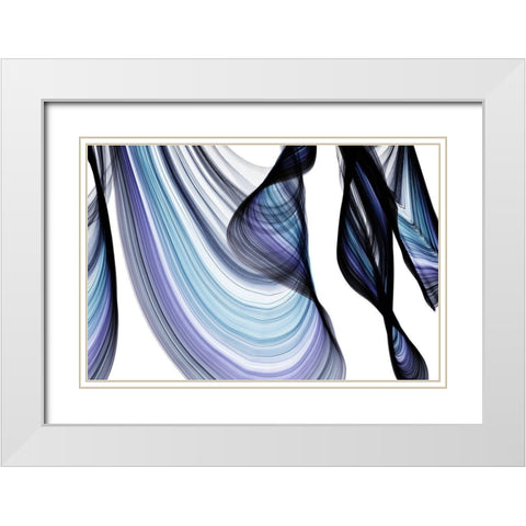 Azure I White Modern Wood Framed Art Print with Double Matting by Orlov, Irena