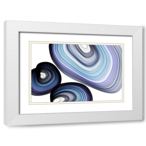 Azure II White Modern Wood Framed Art Print with Double Matting by Orlov, Irena