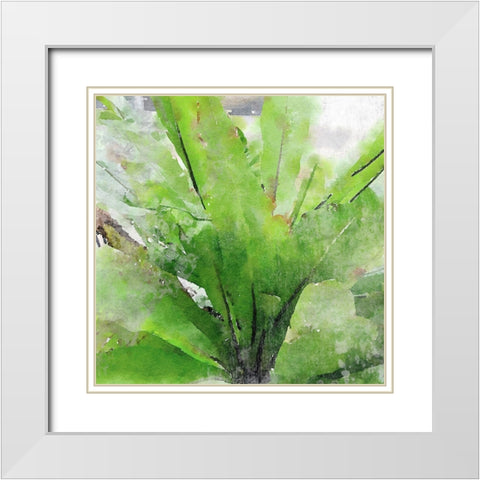 Rustic Green Embrace I  White Modern Wood Framed Art Print with Double Matting by Orlov, Irena