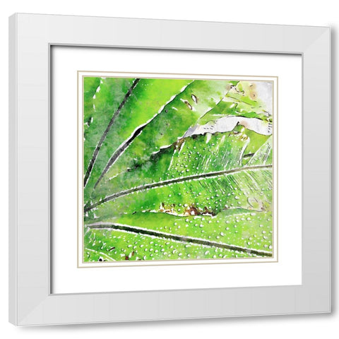 Rustic Green Embrace II White Modern Wood Framed Art Print with Double Matting by Orlov, Irena
