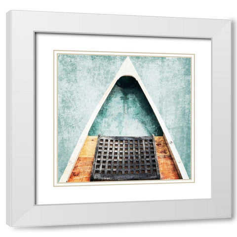 Rustic Boat Teal Version White Modern Wood Framed Art Print with Double Matting by Orlov, Irena