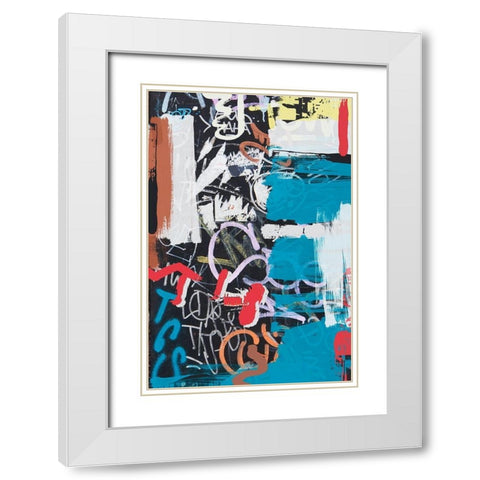 Word On The Street II White Modern Wood Framed Art Print with Double Matting by Orlov, Irena