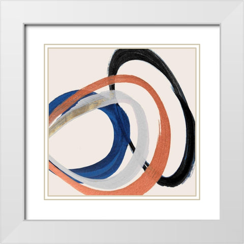 Linked Up  White Modern Wood Framed Art Print with Double Matting by Orlov, Irena