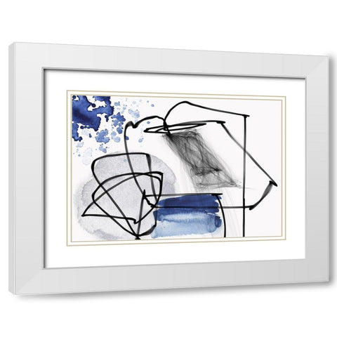 Illusion of Blue  White Modern Wood Framed Art Print with Double Matting by Orlov, Irena