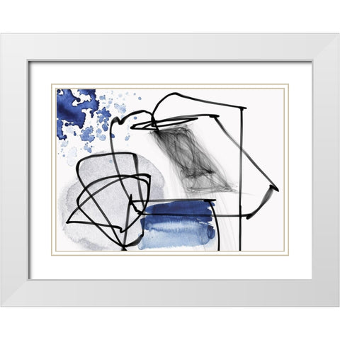 Illusion of Blue  White Modern Wood Framed Art Print with Double Matting by Orlov, Irena