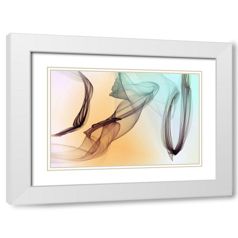 Abstract Gradient II White Modern Wood Framed Art Print with Double Matting by Orlov, Irena