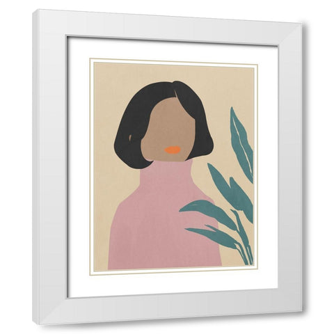Prudence White Modern Wood Framed Art Print with Double Matting by Sozi