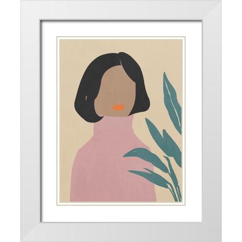Prudence White Modern Wood Framed Art Print with Double Matting by Sozi