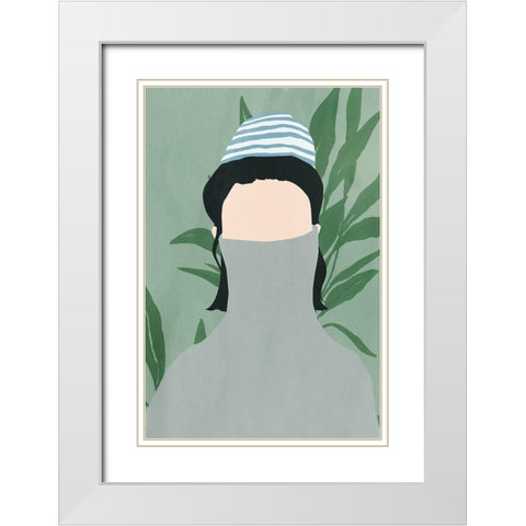 Ameli White Modern Wood Framed Art Print with Double Matting by Sozi