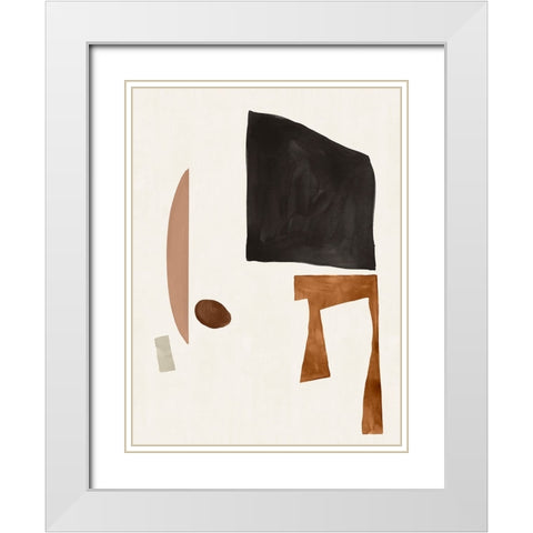 Blockway I White Modern Wood Framed Art Print with Double Matting by Sozi