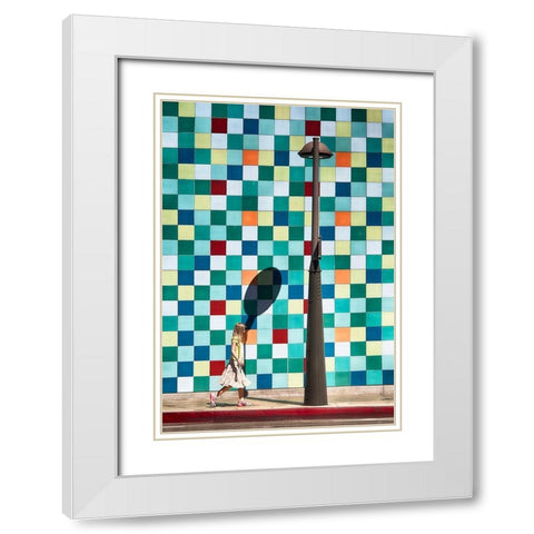 Dialogue bubble White Modern Wood Framed Art Print with Double Matting by Labagnara