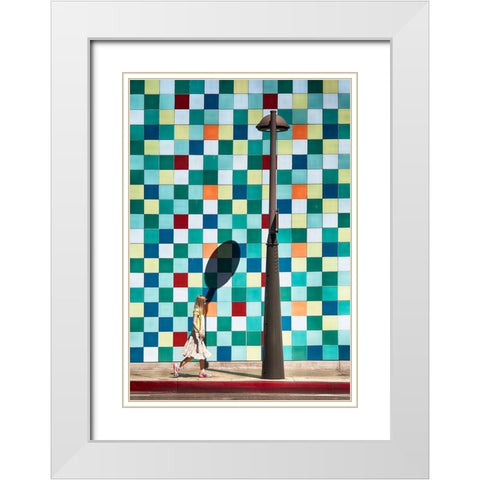 Dialogue bubble White Modern Wood Framed Art Print with Double Matting by Labagnara