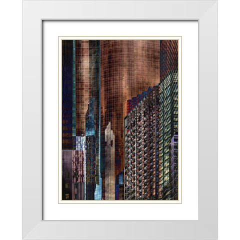 Urban abstract II White Modern Wood Framed Art Print with Double Matting by Labagnara