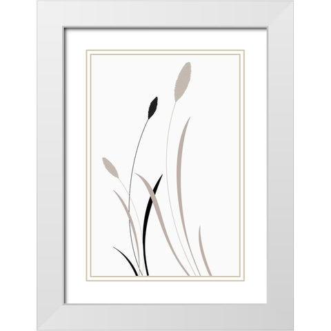 Bunny Grass II White Modern Wood Framed Art Print with Double Matting by Studio I