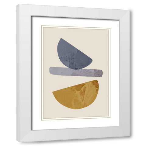 Collage 01 White Modern Wood Framed Art Print with Double Matting by Studio