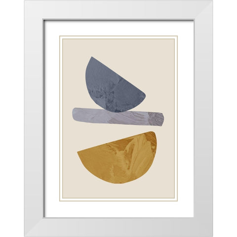 Collage 01 White Modern Wood Framed Art Print with Double Matting by Studio
