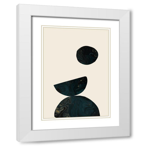 Collage 06 White Modern Wood Framed Art Print with Double Matting by Studio