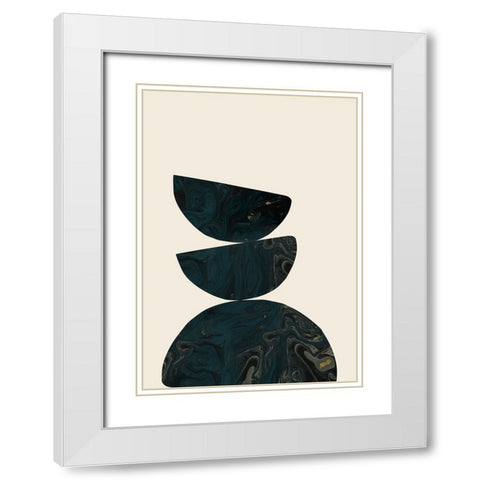 Collage 07 White Modern Wood Framed Art Print with Double Matting by Studio