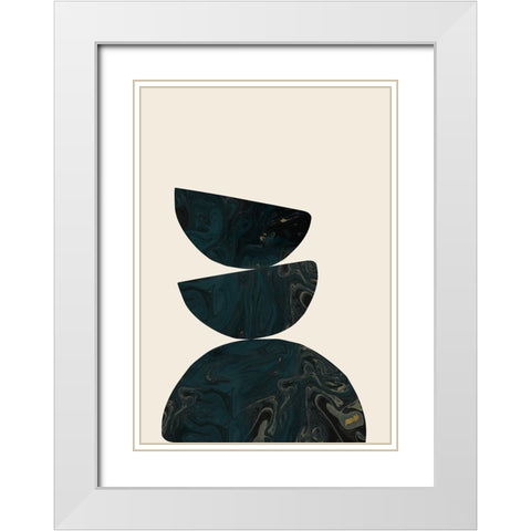 Collage 07 White Modern Wood Framed Art Print with Double Matting by Studio