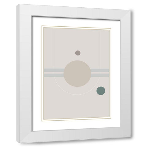 Space Orbit 01 White Modern Wood Framed Art Print with Double Matting by Studio II