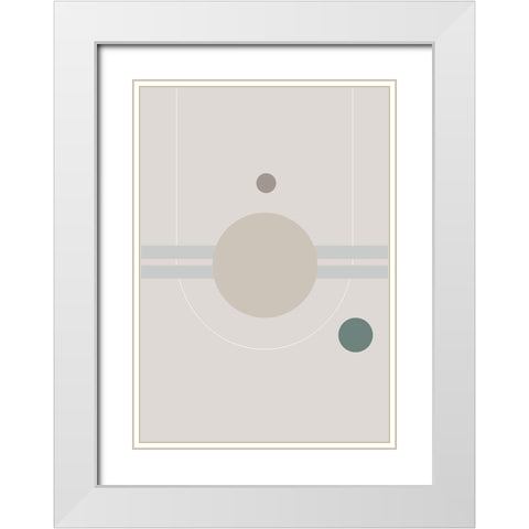 Space Orbit 01 White Modern Wood Framed Art Print with Double Matting by Studio II
