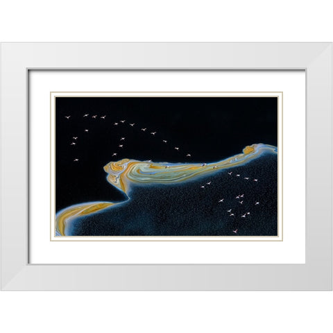 Dancer  in the Sky White Modern Wood Framed Art Print with Double Matting by Fischer
