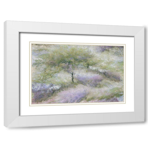 Talen - Flowering heather White Modern Wood Framed Art Print with Double Matting by 1x