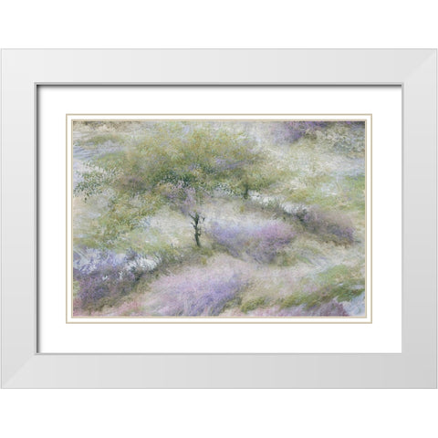 Talen - Flowering heather White Modern Wood Framed Art Print with Double Matting by 1x