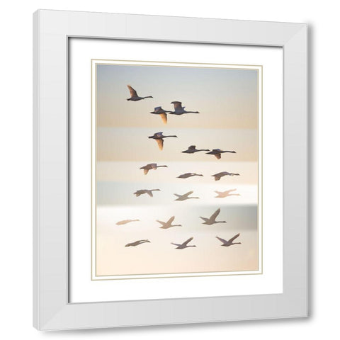Past The Sun White Modern Wood Framed Art Print with Double Matting by Londal