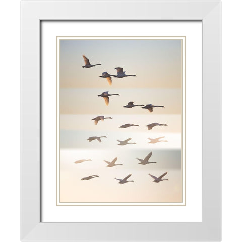 Past The Sun White Modern Wood Framed Art Print with Double Matting by Londal