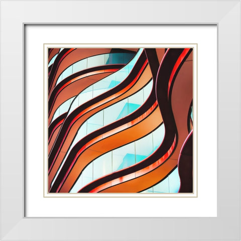 Flour - Concrete Curves White Modern Wood Framed Art Print with Double Matting by Flour