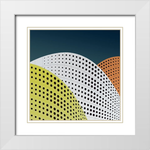 Vangindertael - Perforations White Modern Wood Framed Art Print with Double Matting by Vangindertael