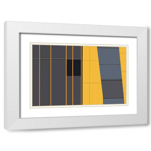 Niezen - Yellow in Abstract White Modern Wood Framed Art Print with Double Matting by Niezen