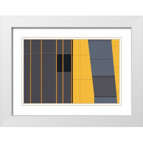Niezen - Yellow in Abstract White Modern Wood Framed Art Print with Double Matting by Niezen