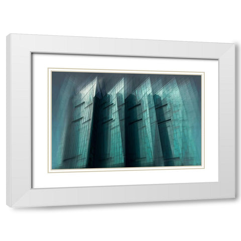 Arro - Blades  White Modern Wood Framed Art Print with Double Matting by Arro