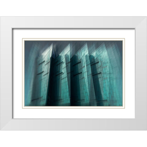 Arro - Blades  White Modern Wood Framed Art Print with Double Matting by Arro